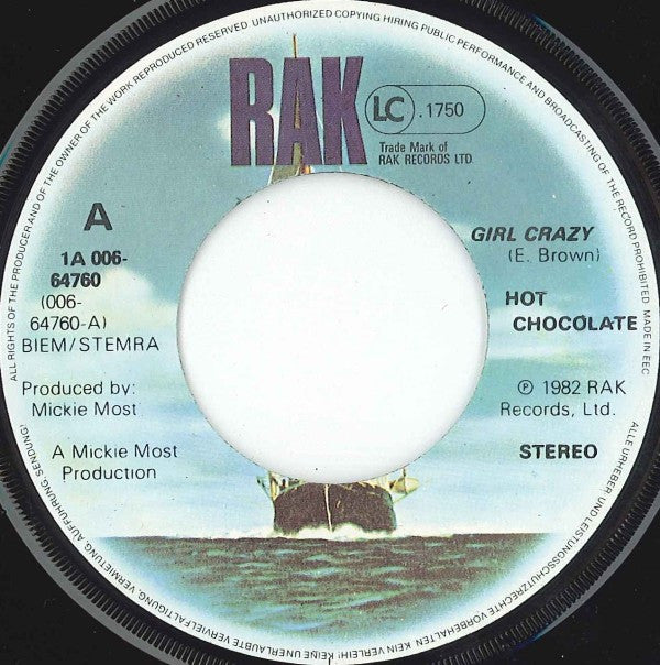 Hot Chocolate : Girl Crazy (7",45 RPM,Single)