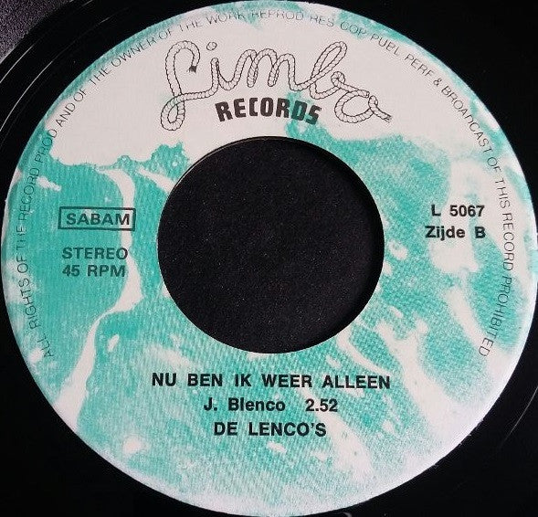 Johnny Blenco / De Lenco's : Oh Donna Clara / Nu Ben Ik Weer Alleen (7",45 RPM,Single)