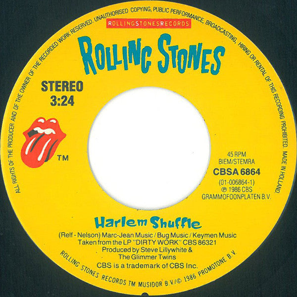 Rolling Stones, The : Harlem Shuffle (7",Single,45 RPM)