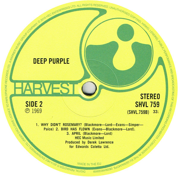 Deep Purple : Deep Purple (LP,Album,Reissue,Remastered,Stereo)