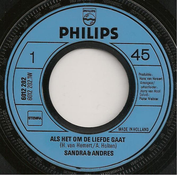 Sandra & Andres : Als Het Om De Liefde Gaat / Oude Zigeuner (7",45 RPM,Single)