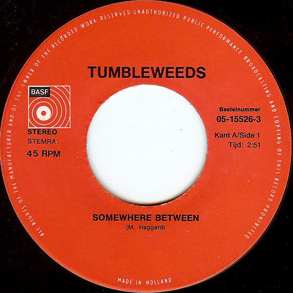 Tumbleweeds, The : Somewhere Between (7",Single,45 RPM)