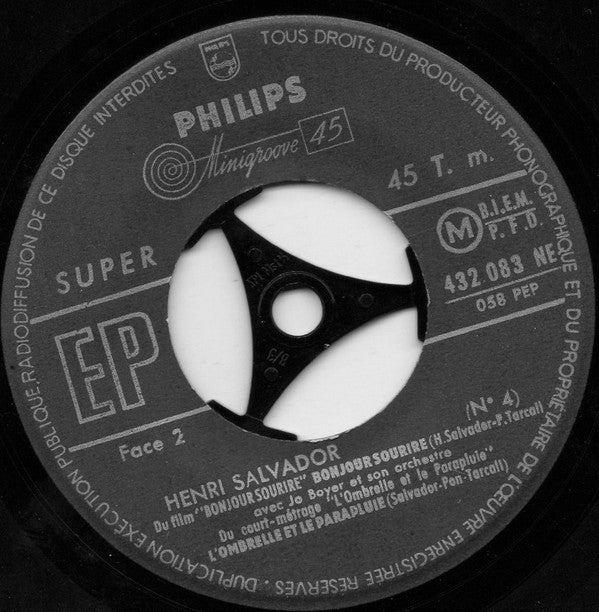 Henri Salvador : 4 - Bonjour Sourire (7",45 RPM,EP)