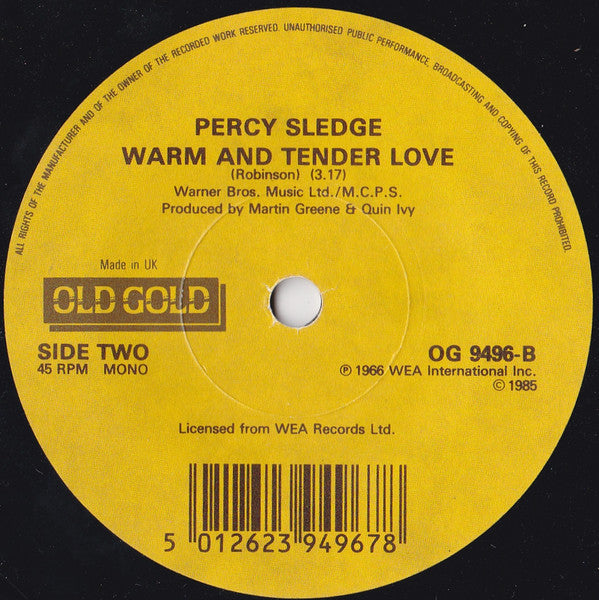 Percy Sledge : When A Man Loves A Woman (7",45 RPM,Stereo,Mono)