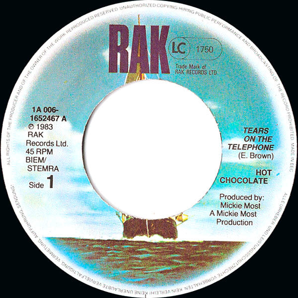 Hot Chocolate : Tears On The Telephone (7",45 RPM,Single)