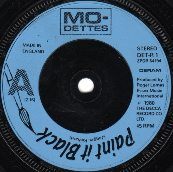 Mo-Dettes : Paint It Black (7",45 RPM,Single)