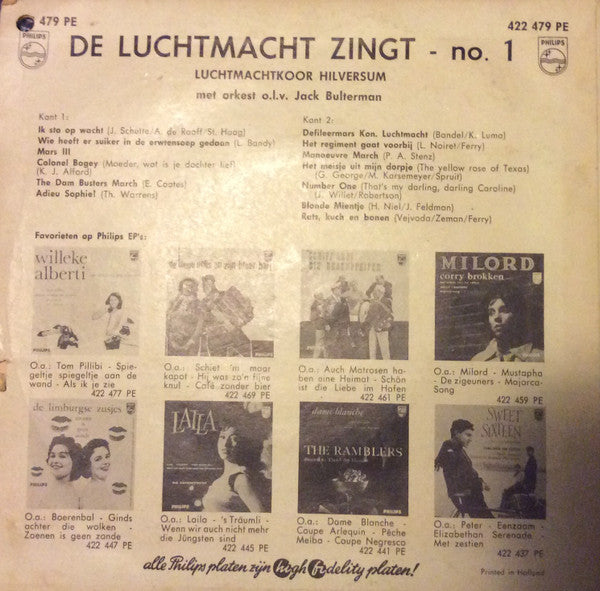 Luchtmachtkoor Hilversum : De Luchtmacht Zingt (7",45 RPM,Single)