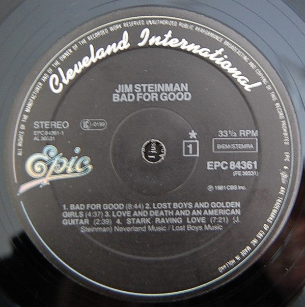 Jim Steinman : Bad For Good (LP,Album,Stereo)