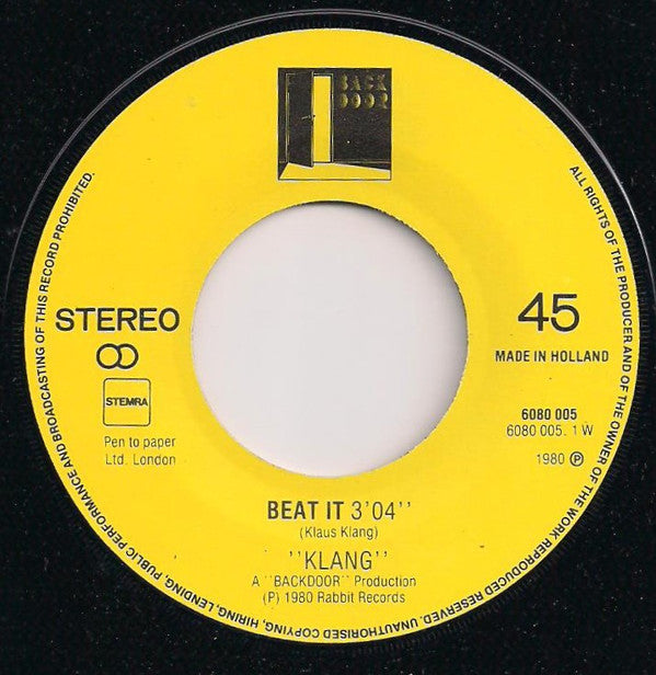 Klang (3) : Beat It (7",45 RPM,Single,Stereo)