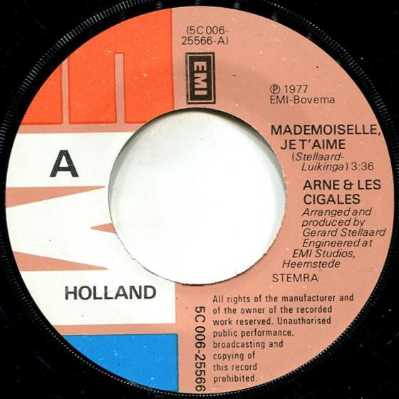 Arne & Les Cigales* : Mademoiselle, Je T'aime / Maja (7", Single)