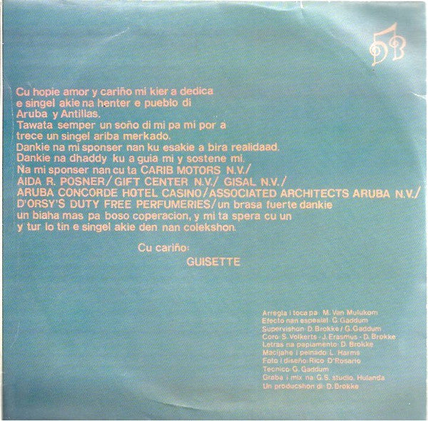 Guisette Groes : Algo Di Mi A Bai Cu Bo Papie (7")