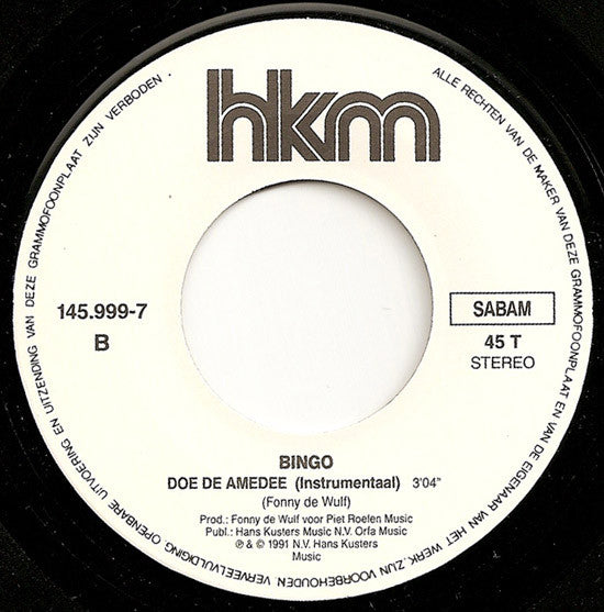 Bingo! : Doe De Amedee (7",Single,45 RPM)