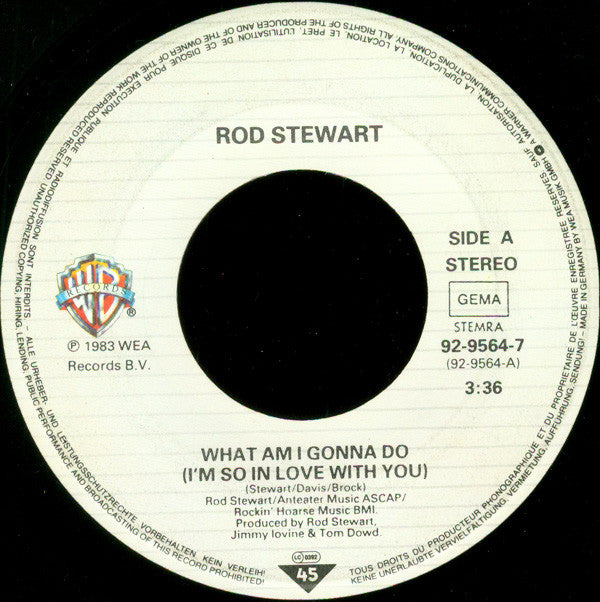 Rod Stewart : What Am I Gonna Do (I'm So In Love With You) (7",Single,45 RPM)