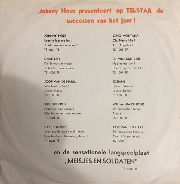 Johnny En Caesarine : Ik Heb Je Eenmaal Gekust / La Paloma (7",45 RPM,Single)