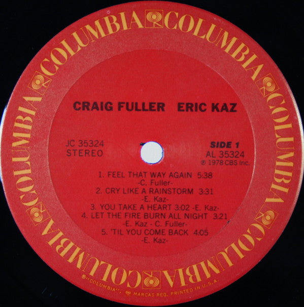 Craig Fuller / Eric Kaz : Craig Fuller / Eric Kaz (LP,Album)