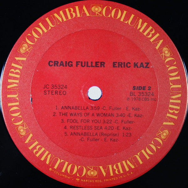 Craig Fuller / Eric Kaz : Craig Fuller / Eric Kaz (LP,Album)