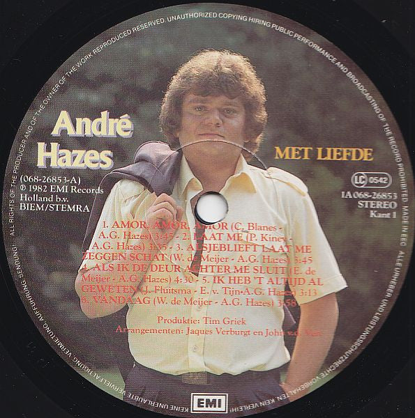 André Hazes : Met Liefde (LP, Album)