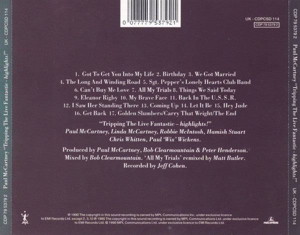 Paul McCartney : Tripping The Live Fantastic Highlights! (Album)