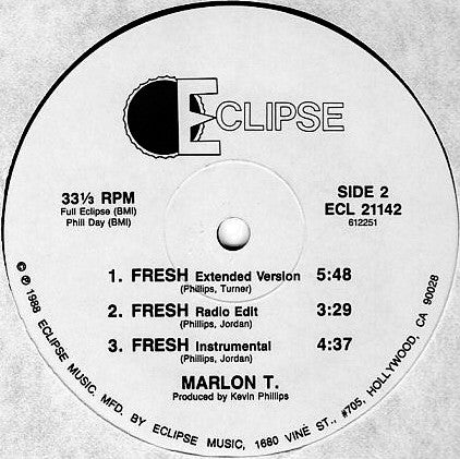 Marlon T. : No Where / Fresh (12",33 ⅓ RPM)