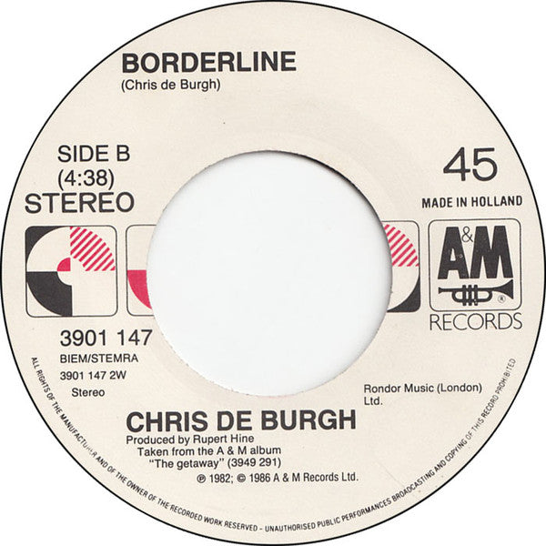 Chris De Burgh : The Lady In Red (7",Single,45 RPM)