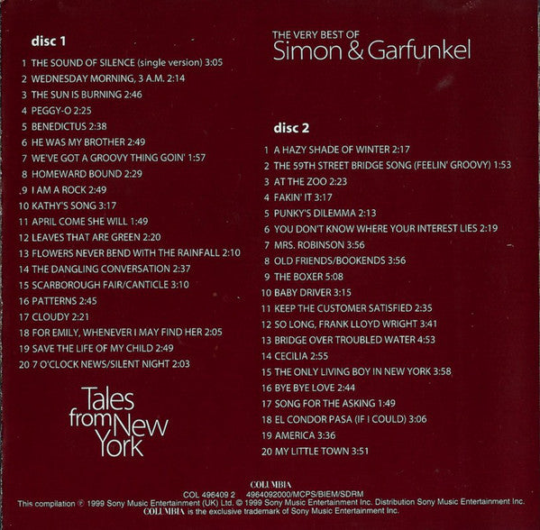 Simon & Garfunkel : Tales From New York: The Very Best Of Simon & Garfunkel (Compilation,Stereo)