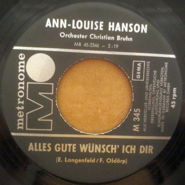 Ann-Louise Hanson : Alles Gute Wünsch' Ich Dir / Mario, Mario (7",Single,45 RPM)