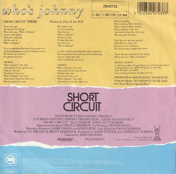 El DeBarge : Who's Johnny ("Short Circuit" Theme) (7",45 RPM,Single)