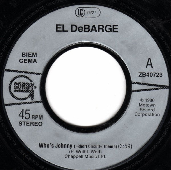 El DeBarge : Who's Johnny ("Short Circuit" Theme) (7",45 RPM,Single)
