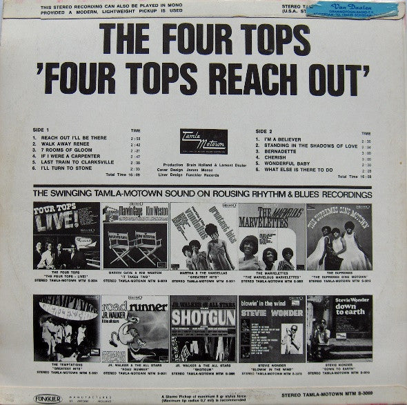 Four Tops : Four Tops Reach Out (LP,Album,Stereo)