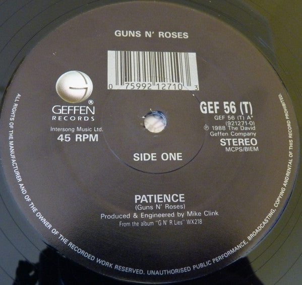 Guns N' Roses : Patience (12",45 RPM,Single,Stereo)
