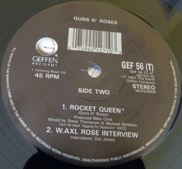 Guns N' Roses : Patience (12",45 RPM,Single,Stereo)