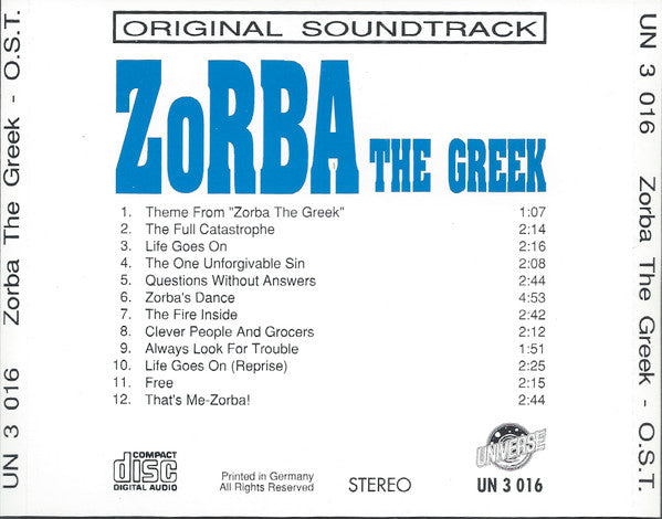 Mikis Theodorakis : Zorba The Greek (Original Soundtrack) (Album,Reissue)