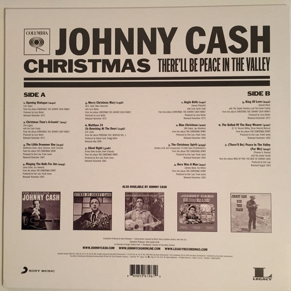Johnny Cash : Christmas - There'll Be Peace In The Valley (LP,Compilation,Stereo)