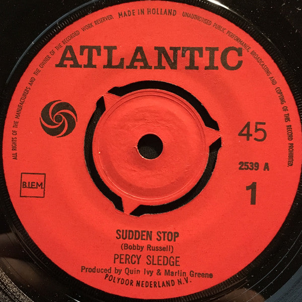 Percy Sledge : Sudden Stop (7",45 RPM,Single)