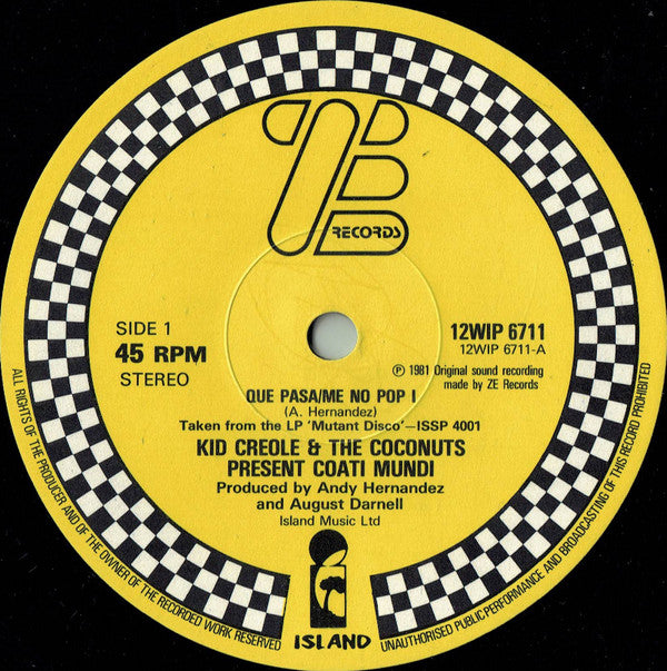 Coati Mundi : Me No Pop I (12",45 RPM,Single)