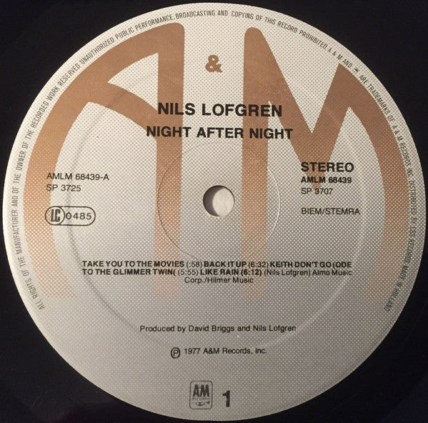 Nils Lofgren : Night After Night (LP,Album)
