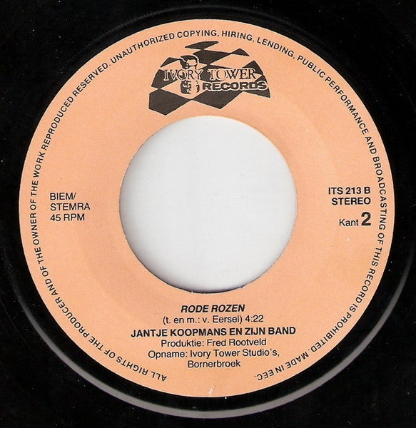 Jantje Koopmans En Zijn Band : Den Echte Duivenboer (7",Single,45 RPM)