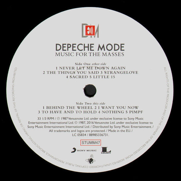 Depeche Mode : Music For The Masses (LP,Album,Remastered,Stereo)