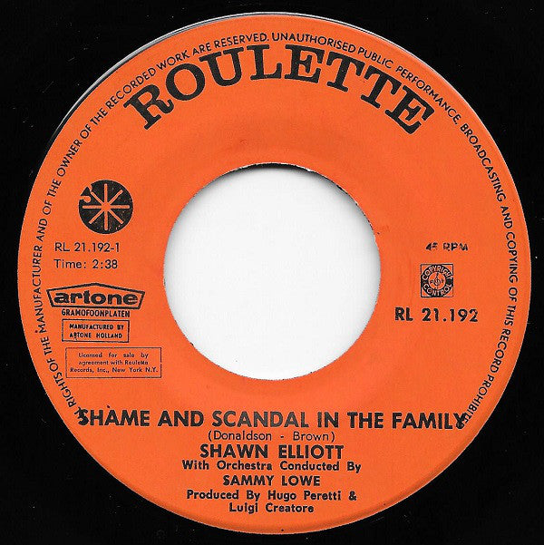 Shawn Elliott : Shame And Scandal In The Family / My Girl (7",45 RPM,Single)