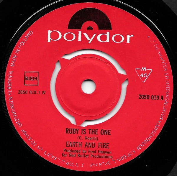 Earth And Fire : Ruby Is The One  (7",45 RPM,Single,Stereo)