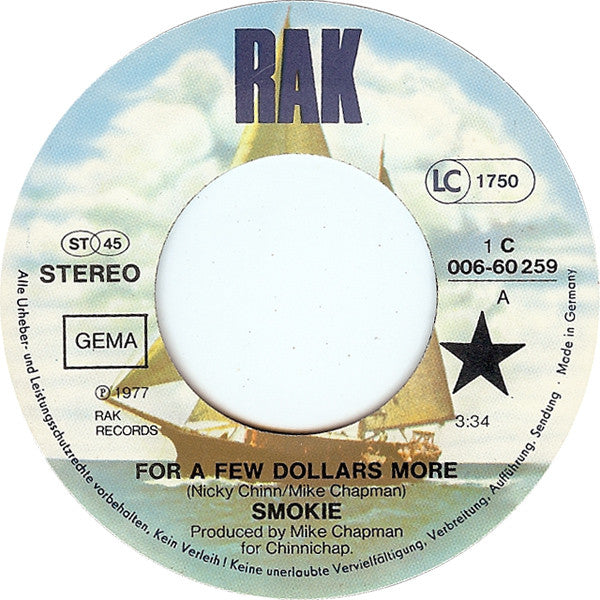 Smokie : For A Few Dollars More (7",45 RPM,Single,Stereo)