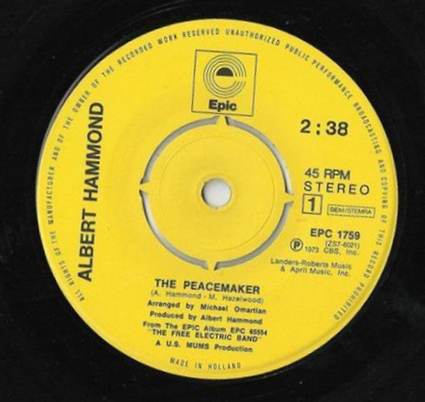 Albert Hammond : The Peacemaker (7",Single,45 RPM)