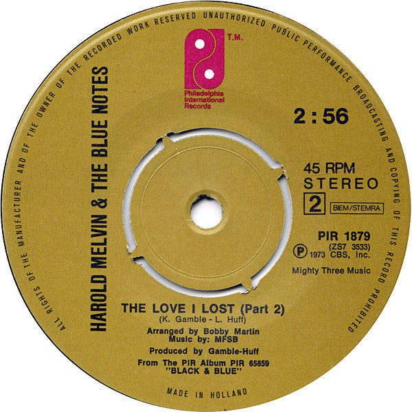 Harold Melvin And The Blue Notes : The Love I Lost (Part 1 & 2) (7",45 RPM,Single)