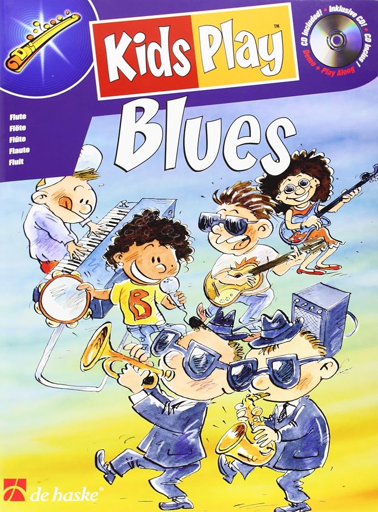 Kids play blues flute traversiere +cd cover image