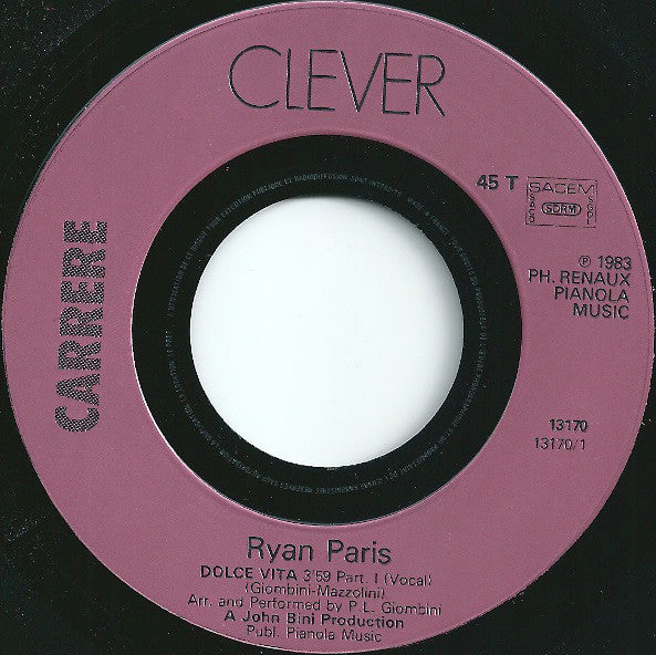 Ryan Paris : Dolce Vita (7",45 RPM,Single)