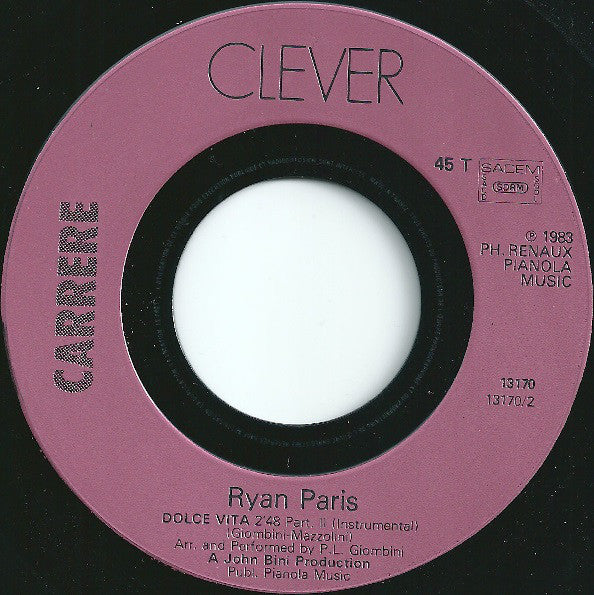 Ryan Paris : Dolce Vita (7",45 RPM,Single)