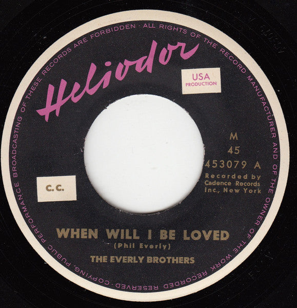 Everly Brothers : When Will I Be Loved / Like Strangers (7",45 RPM,Single)