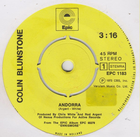 Colin Blunstone : Andorra (7",45 RPM,Single,Stereo)