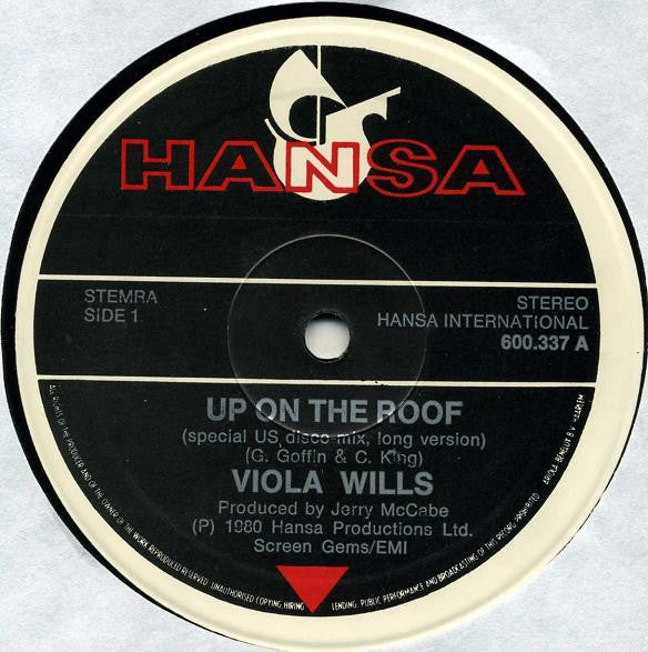 Viola Wills : Up On The Roof (Special U.S. Disco-Mix) (12",45 RPM)