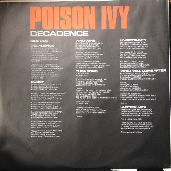 Poison Ivy (3) : Decadence (Album,LP)